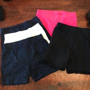 Lot of 5 pair girls 7/8 cartwheel biker shorts.